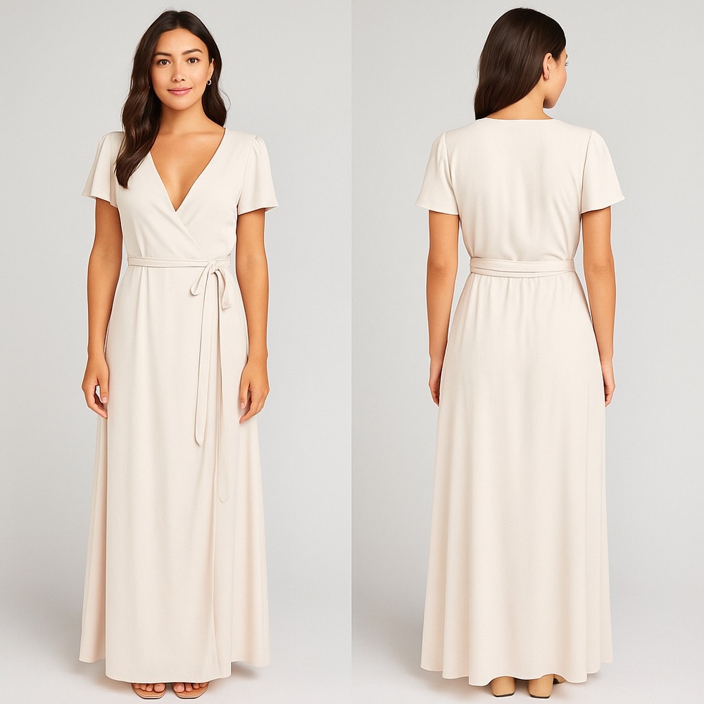 Show Me‎ Your Mumu Noelle Wrap Dress Large Maxi Flutter Sleeve NWT
